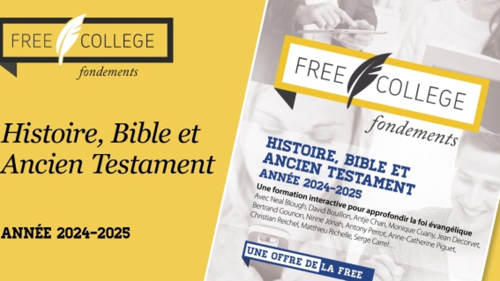 Le FREE COLLEGE lance une nouvelle formation biblique et théologique de base dès août 24