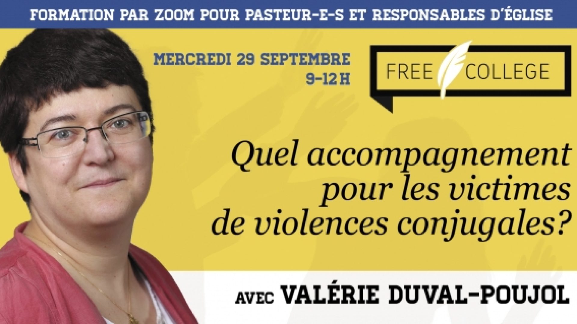 29 septembre: matinée de formation «Quel accompagnement des victimes de violences conjugales?» avec Valérie Duval-Poujol