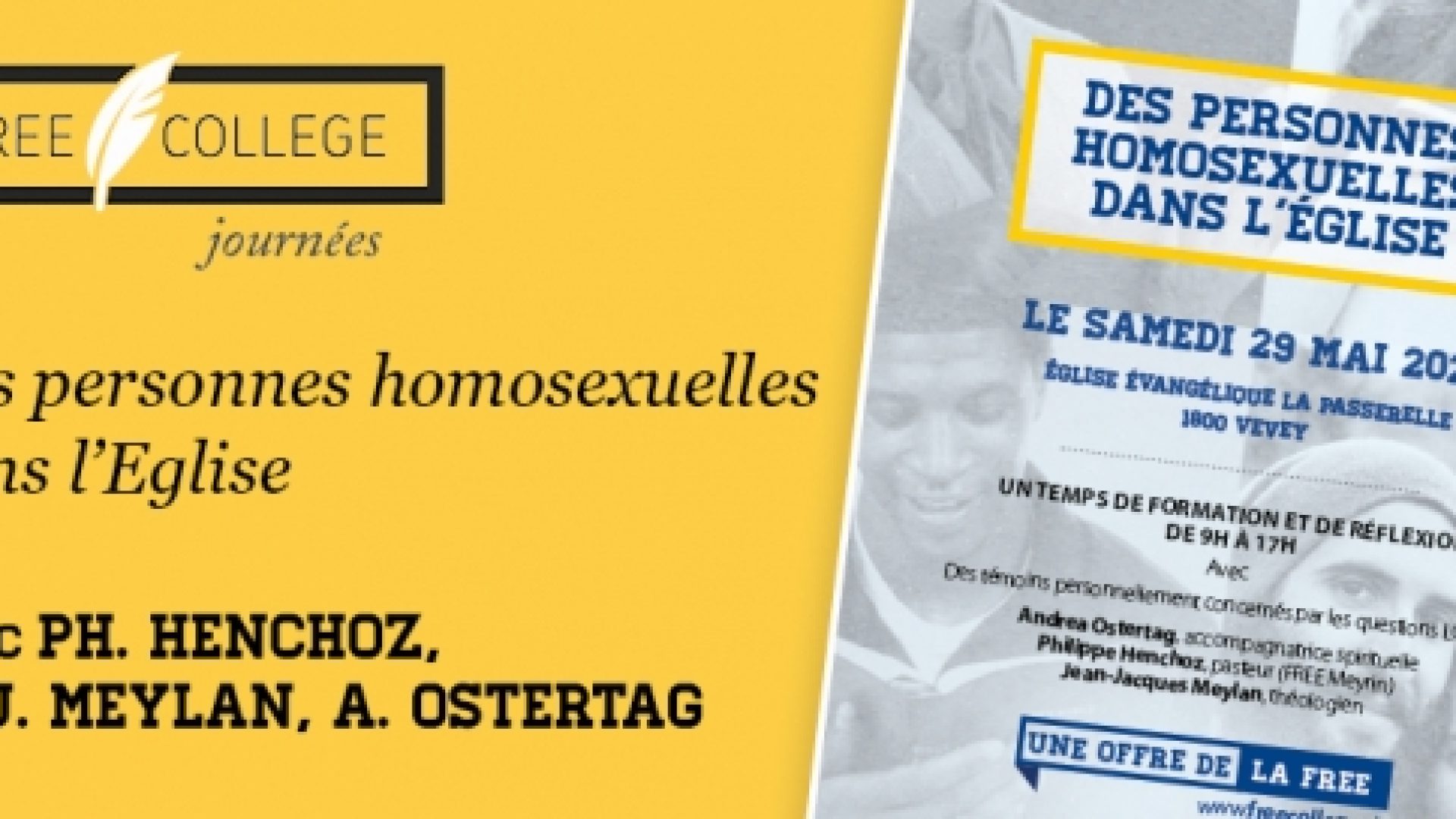 FREE COLLEGE le 29 mai 2021 : « Des personnes homosexuelles dans l’Eglise »