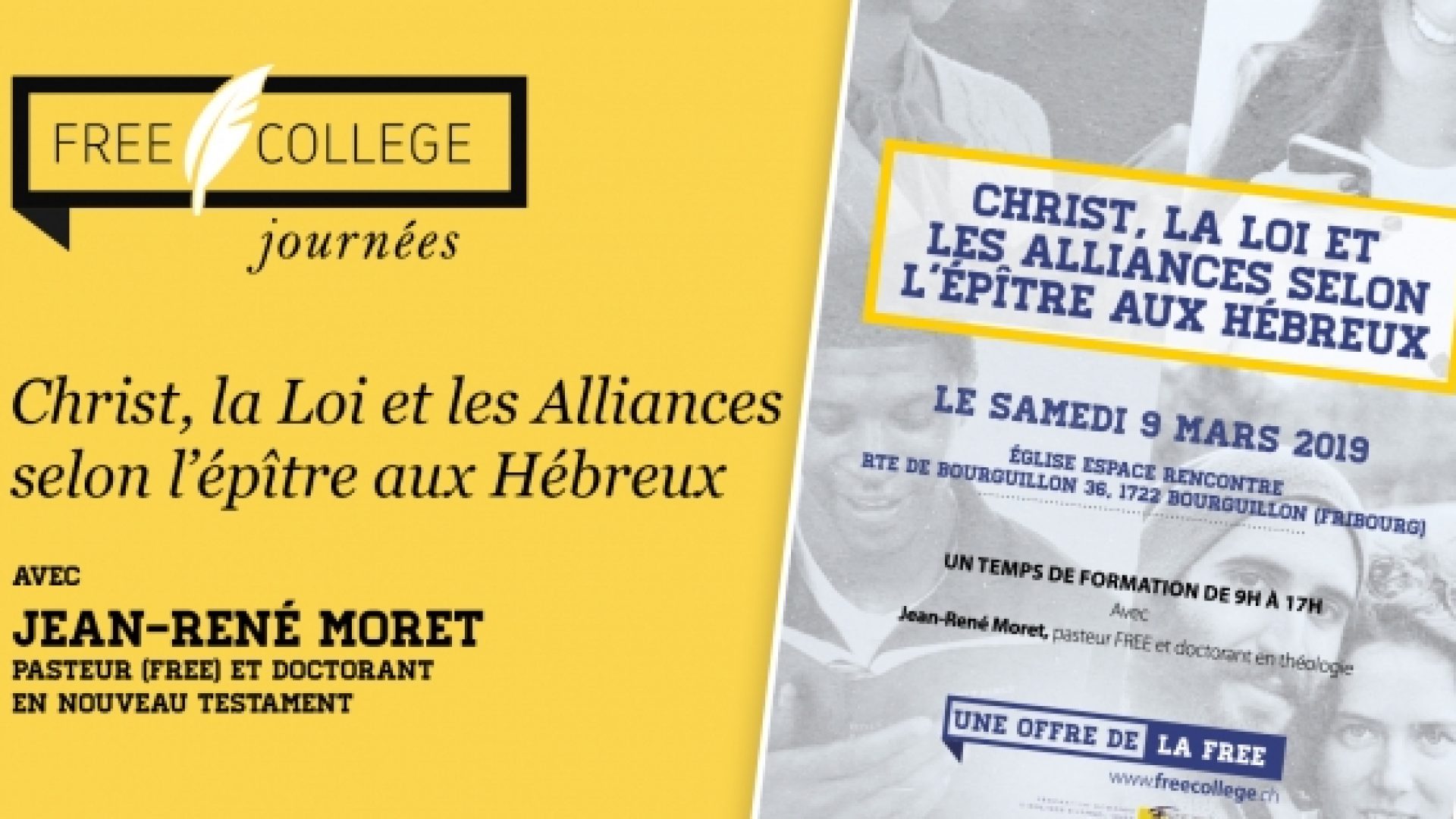 Fribourg, le 9 mars : « Christ, la Loi et les Alliances selon l’épître aux Hébreux » avec Jean-René Moret