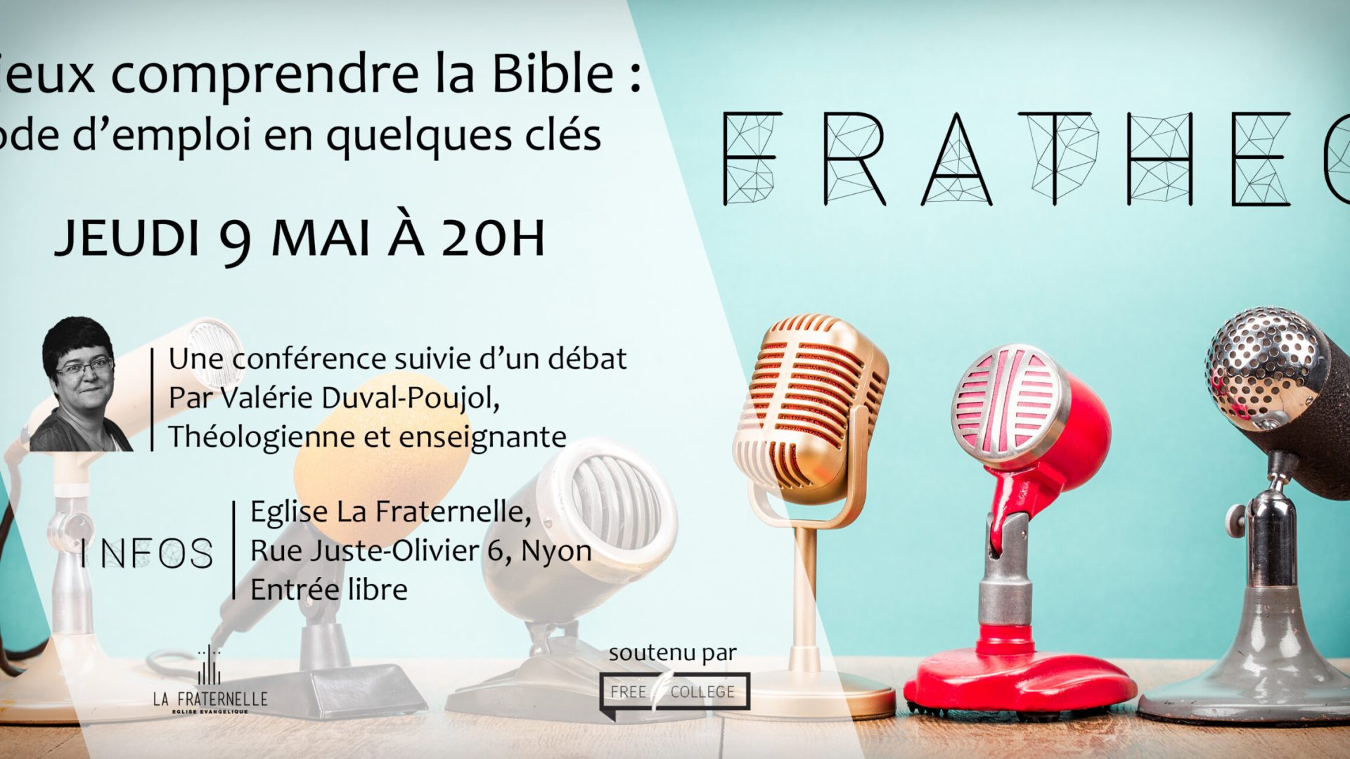 Nyon : une conférence Frathéo de Valérie Duval-Poujol sur «Mieux comprendre la Bible» le 9 mai