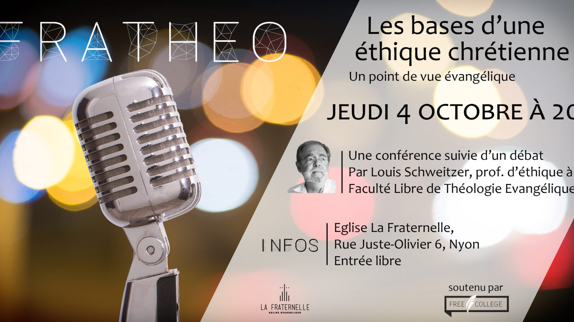 Nyon, 4 octobre : «Les bases d’une éthique chrétienne», une conférence de Louis Schweitzer, éthicien
