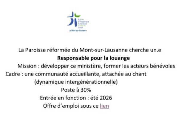 Offre d'emploi Le Mont